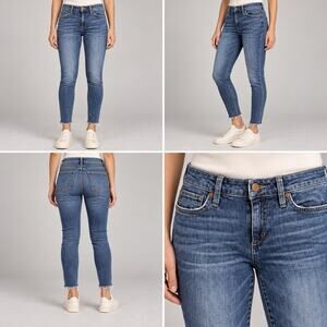 Joes Jeans Skinny Ankle Jeans Womens 27 Blue Medium Wash Raw Hem Stretch Denim